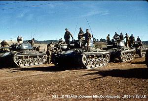 032- Le Telagh- Colonne blindee Hussards-1959- Vieville